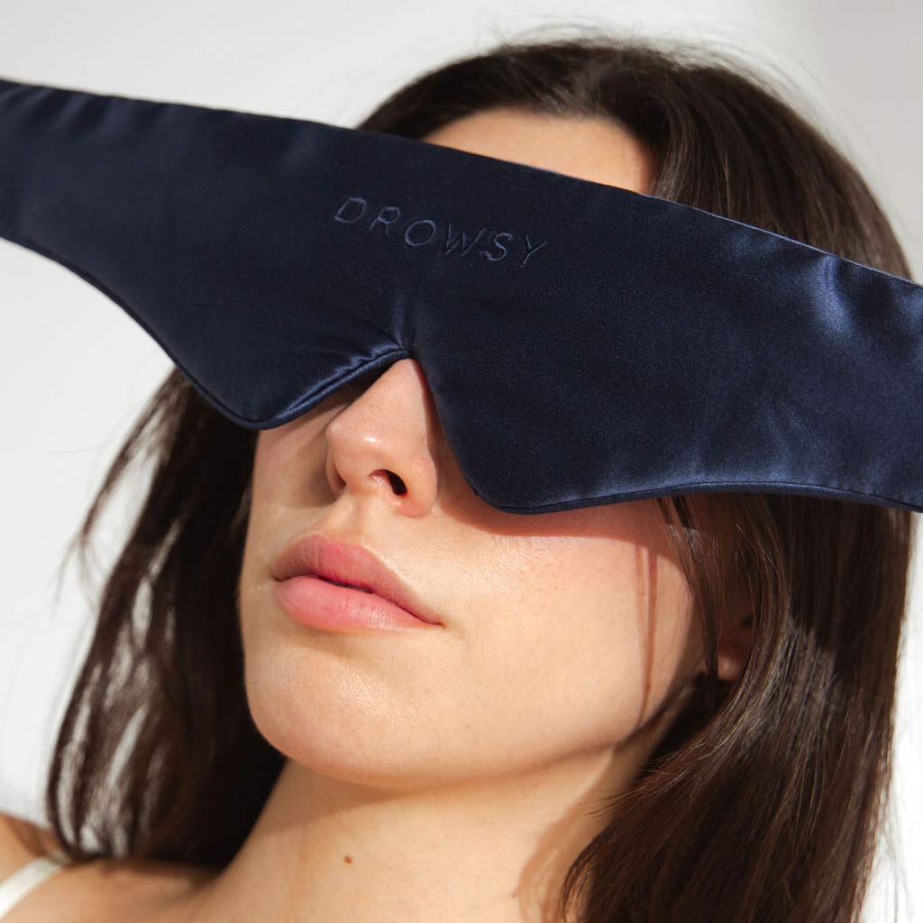 Featherweight Silk Sleep Mask, Midnight Blue / Navy, alternate image number 1