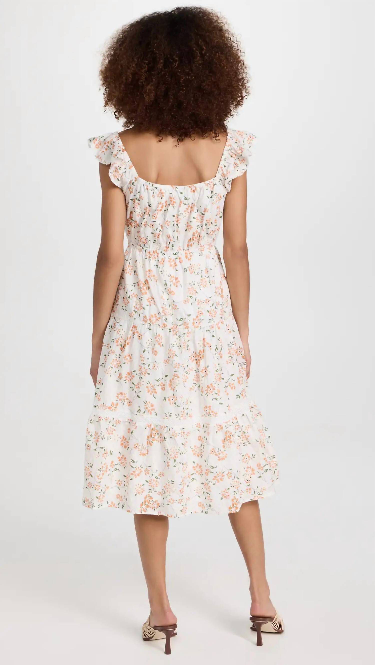 ACROPOLIS HILLS MIDI DRESS IN ORANGE FLORAL, , alternate image number 8