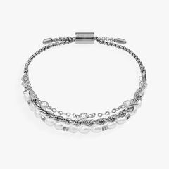 Crystal + Pearl Stranded Bracelet Set