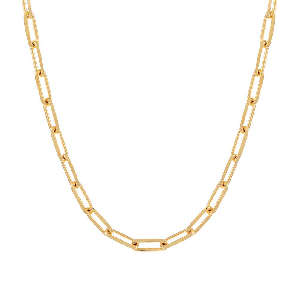 Large Paperclip Link Necklace, Gold / Gold, hi-res image number 0