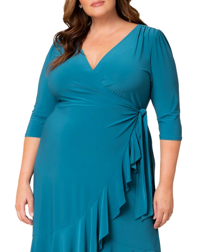 Whimsy Wrap Dress, BLUE JADE / Turquoise, alternate image number 2