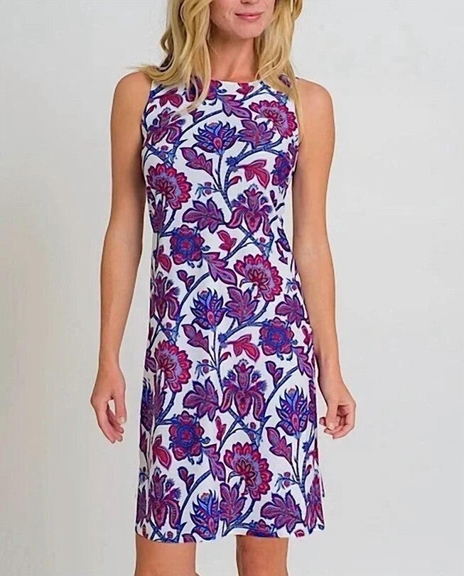 BETH DRESS IN FLORAL AMERICANA MULTI, Floral Americana Multi / White, hi-res image number 0