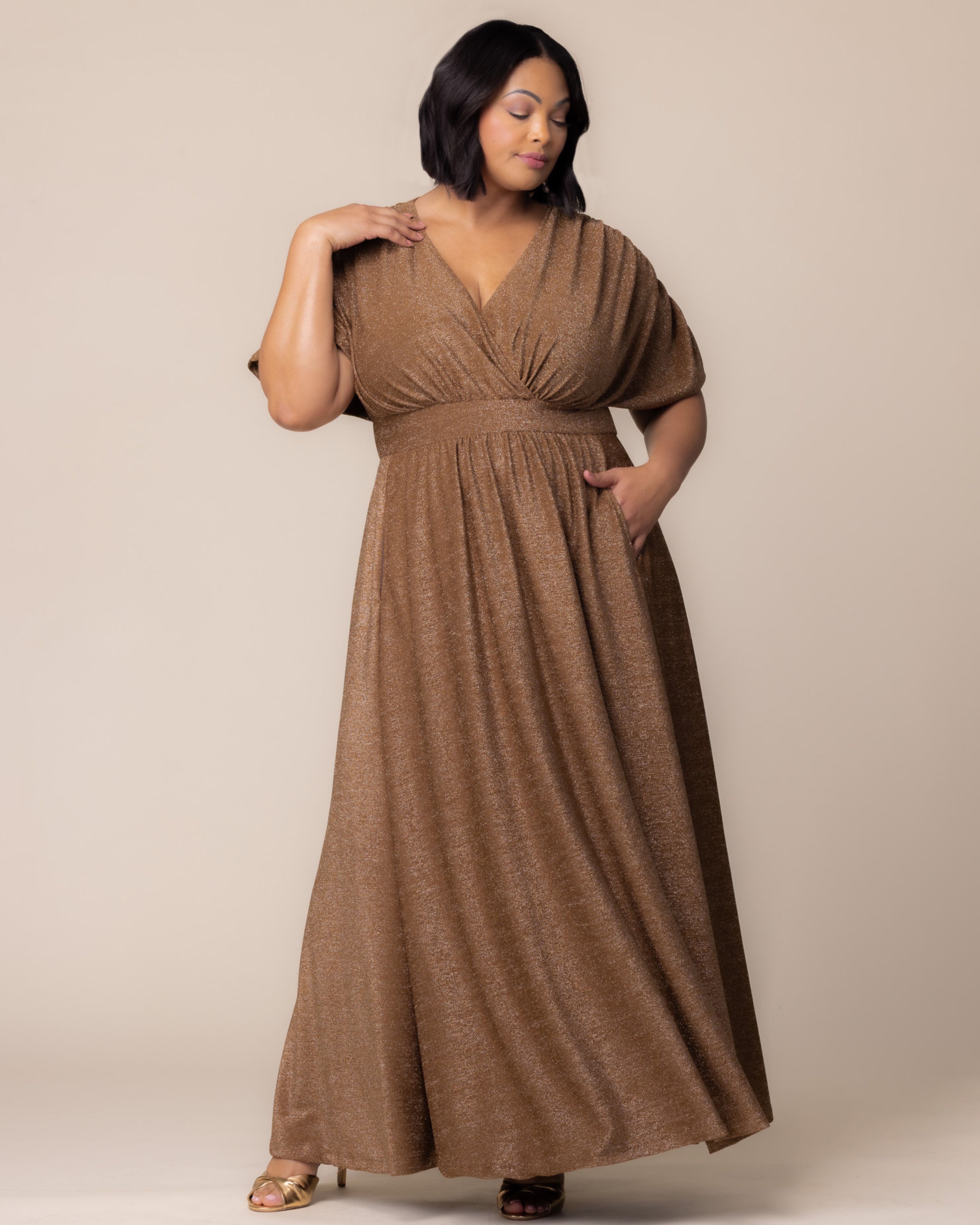 Geneva Evening Gown, MOCHA SPARKLE / Bronze, alternate image number 4