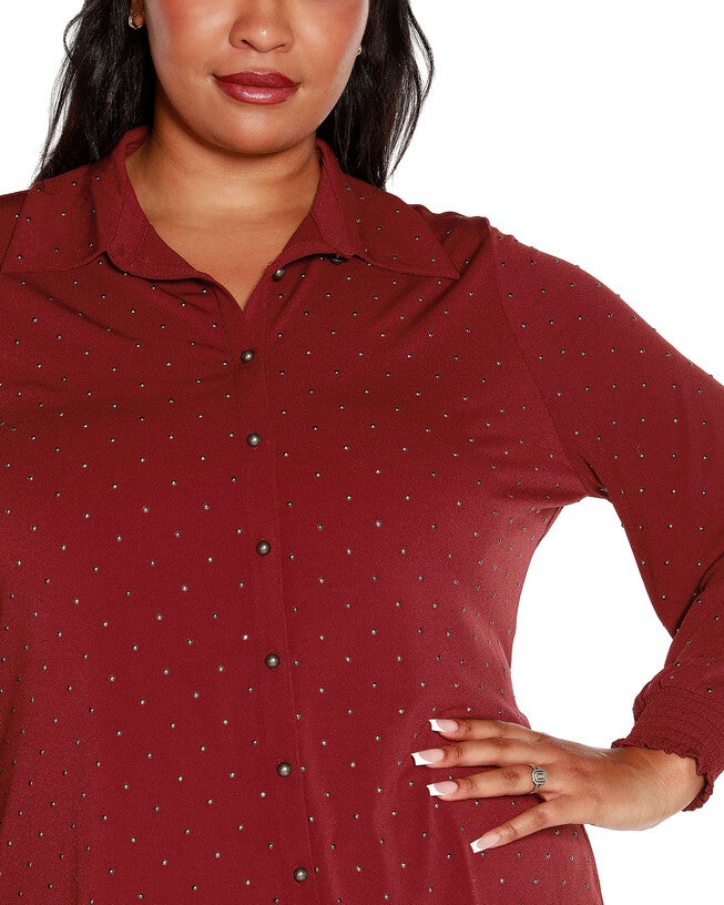 Plus Size Embellished Cap-Sleeve Knit Top, Cobalt / Cobalt, alternate image number null
