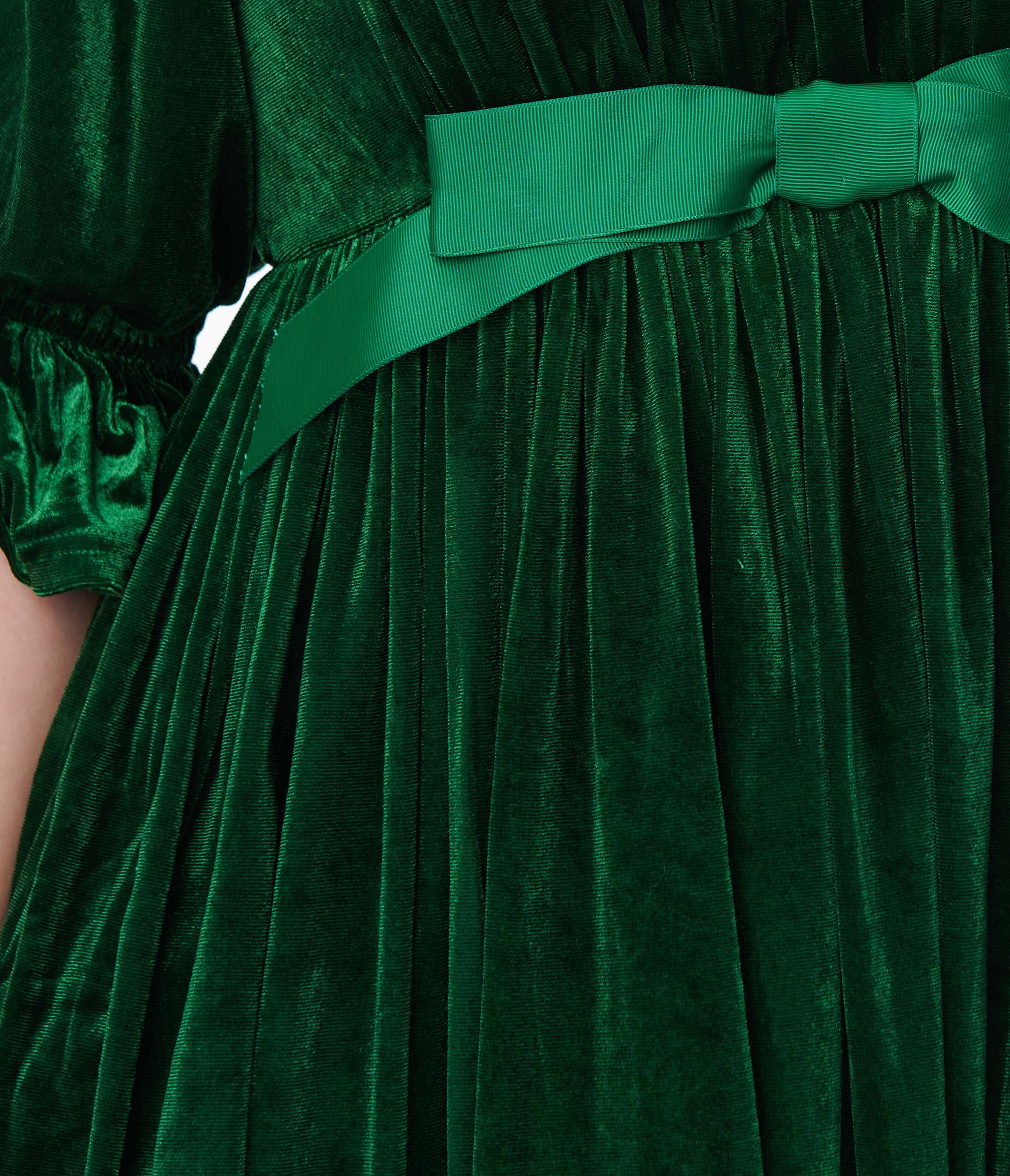 Smak Parlour Green Velvet Love Interest Babydoll Dress, Green / Hunter Green, alternate image number 2