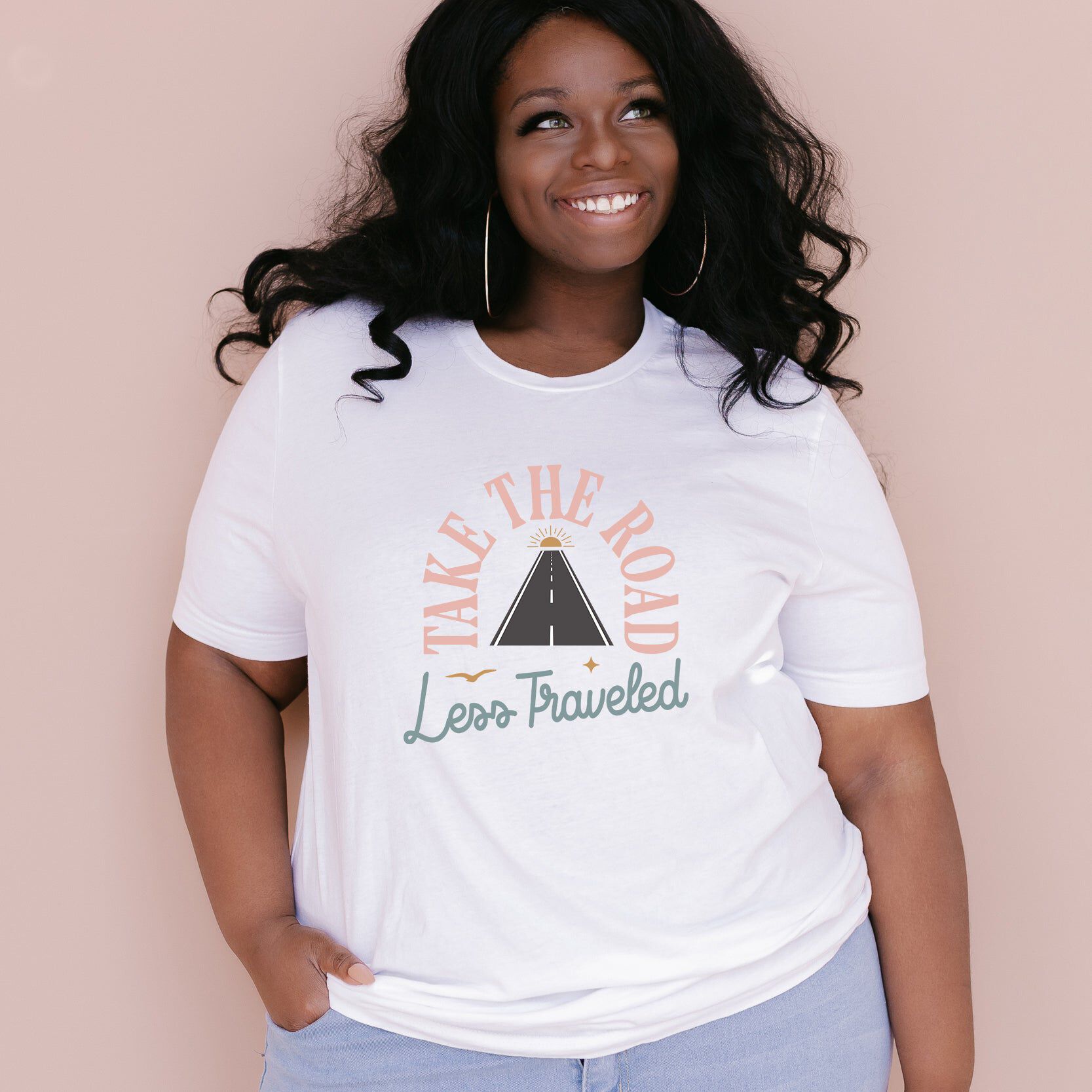 Road Less Traveled Road l Short Sleeve Graphic Tee, White / White, hi-res image number 0