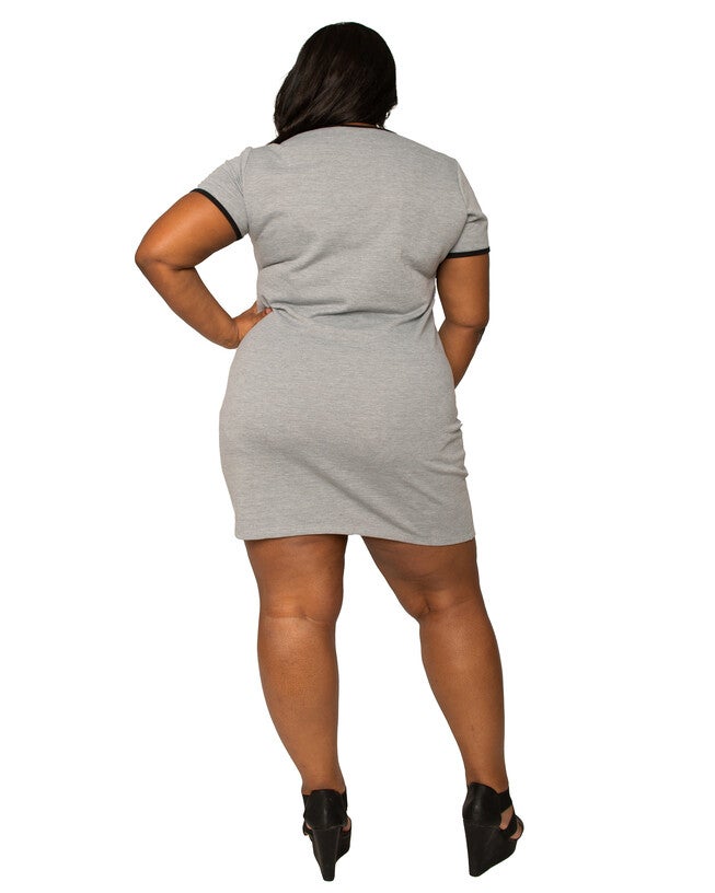 Melody Front Cutout Neck Casual Sports Mini Dress, , alternate image number null