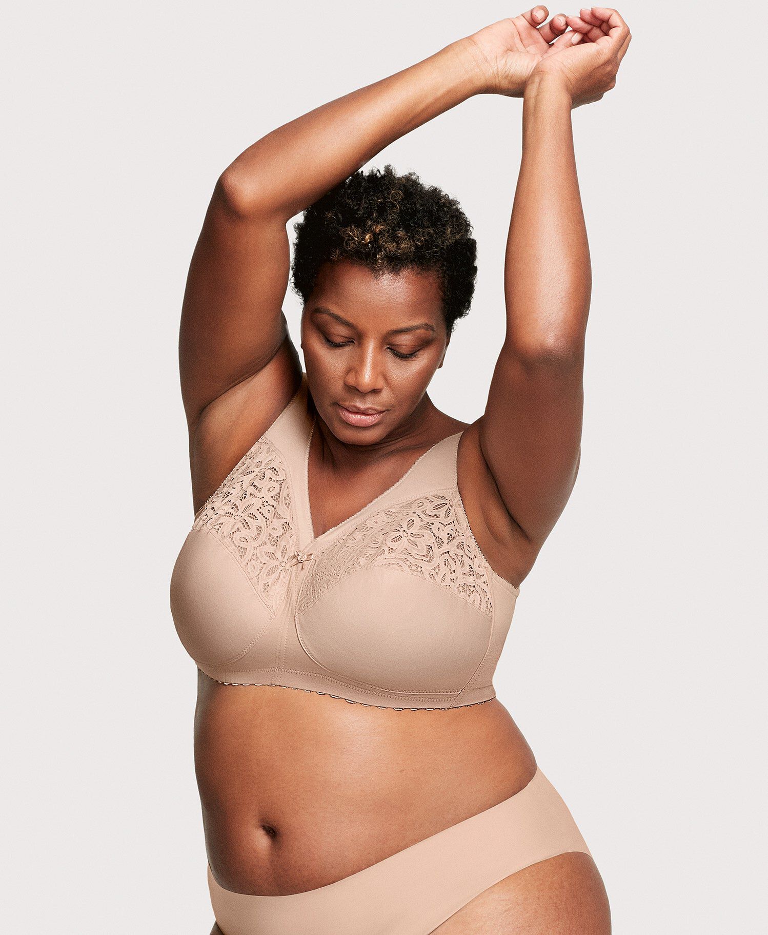 MagicLift Cotton Support Bra, Cafe / Tan, alternate image number 2