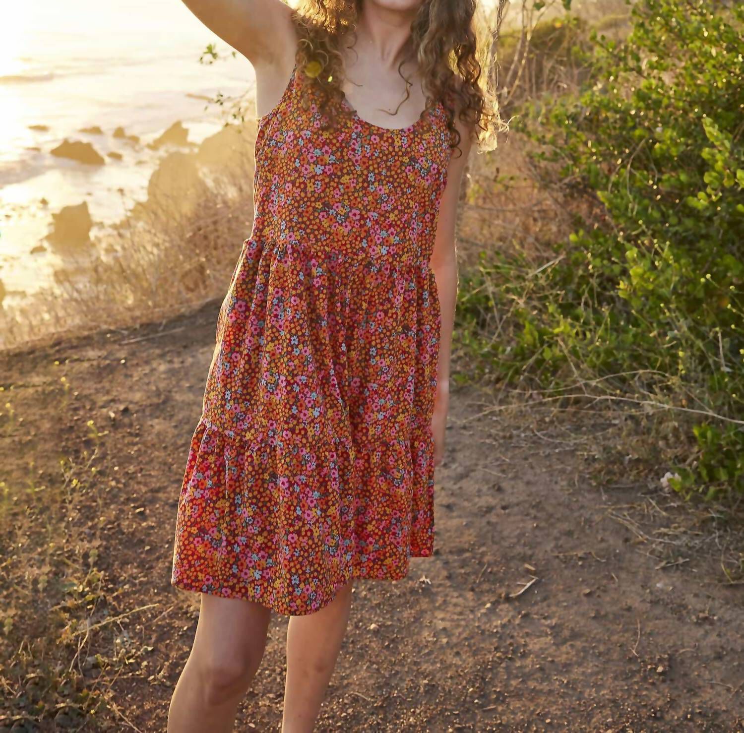 Sunkissed Sunsana Tiered Dress Dia & Co