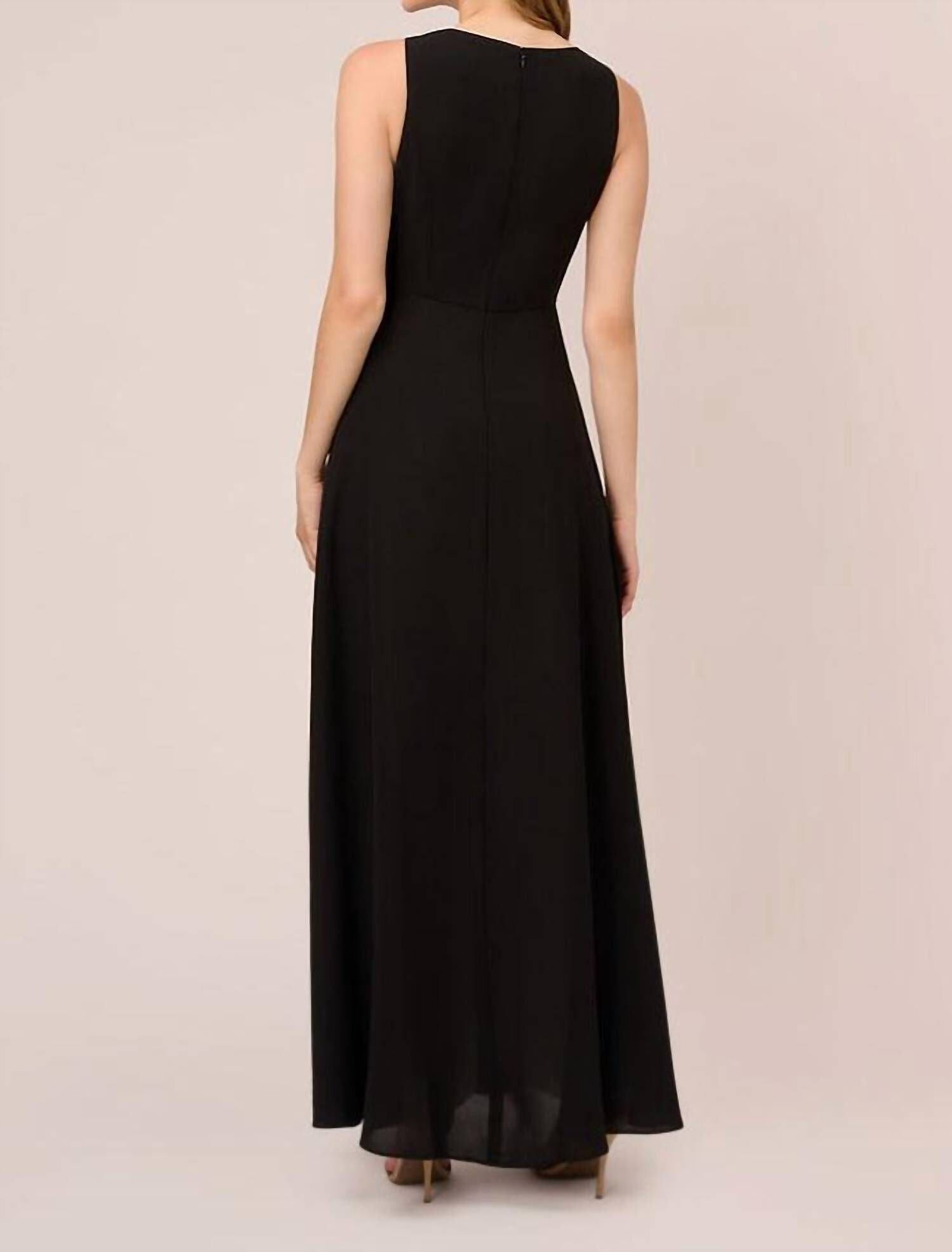 COLORBLOCK JUMPSUIT WITH SKIRT OVERLAY IN BLACK & IVORY, , alternate image number 6