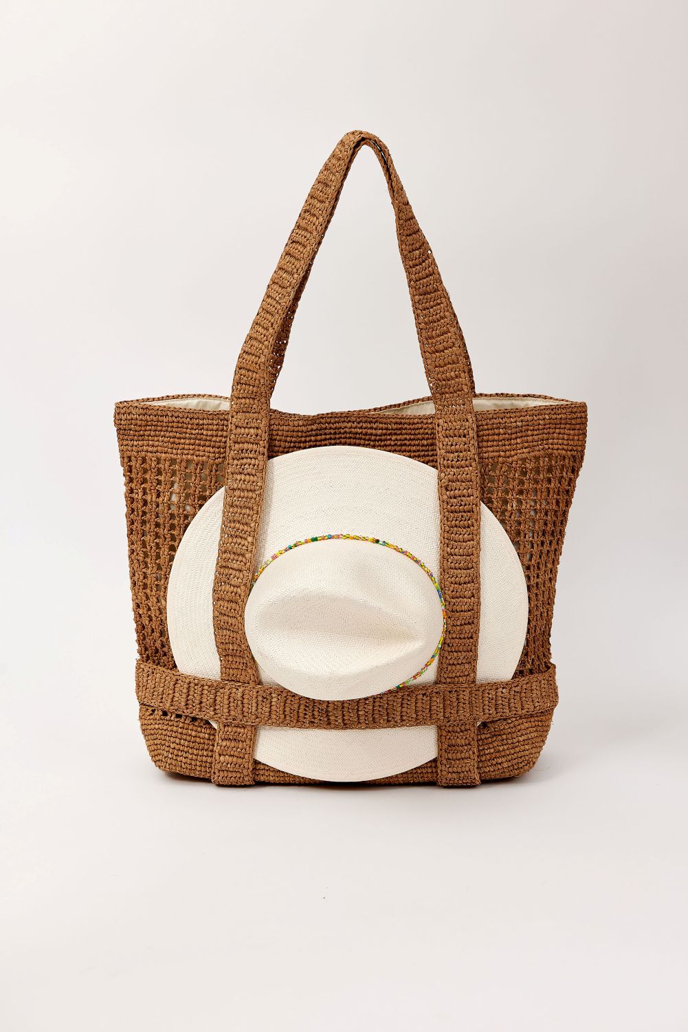 The Original Straw Traveler Tote, Toast / Brown, alternate image number 1
