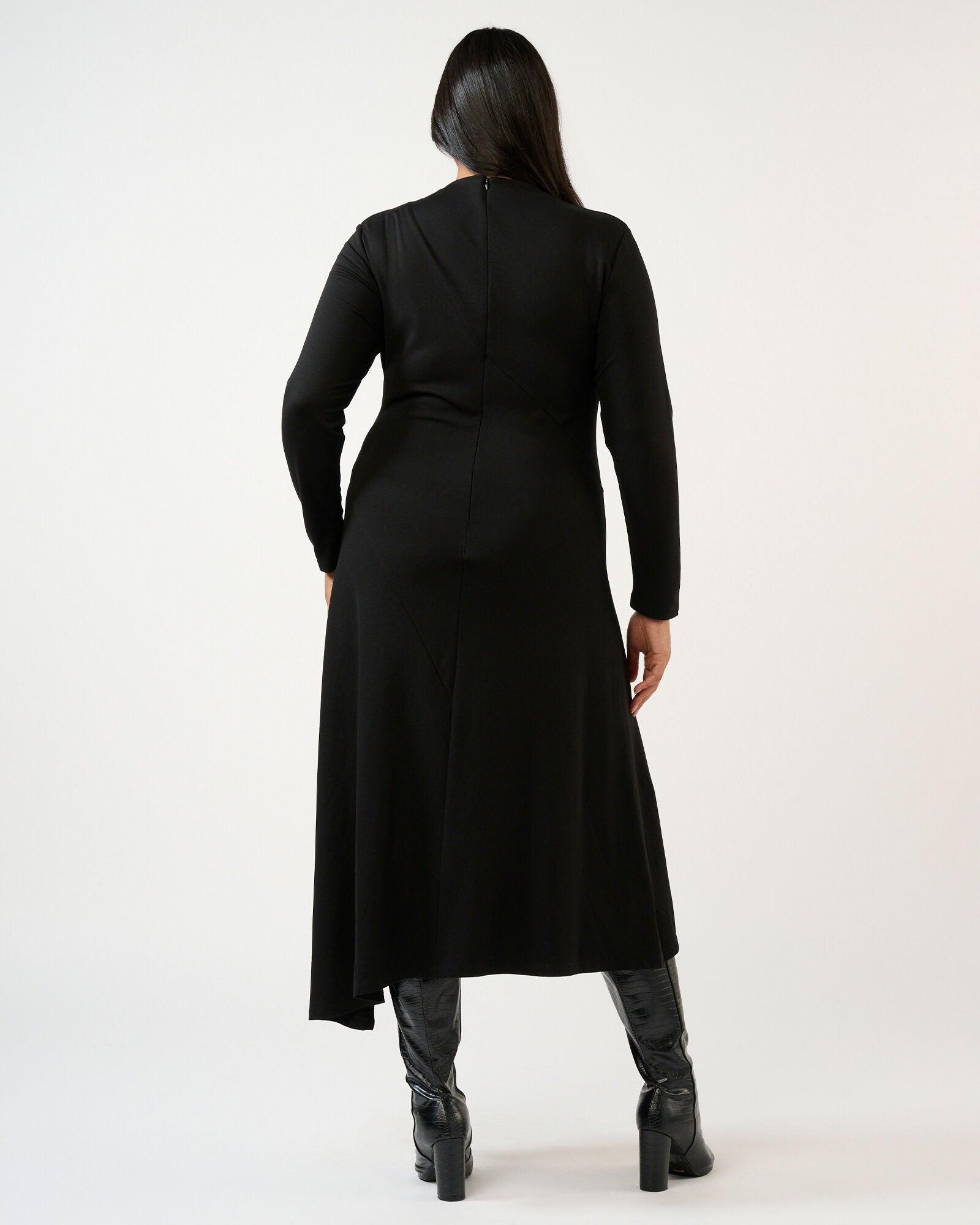 Abagail High Neck Dress, Black / Black, alternate image number 3