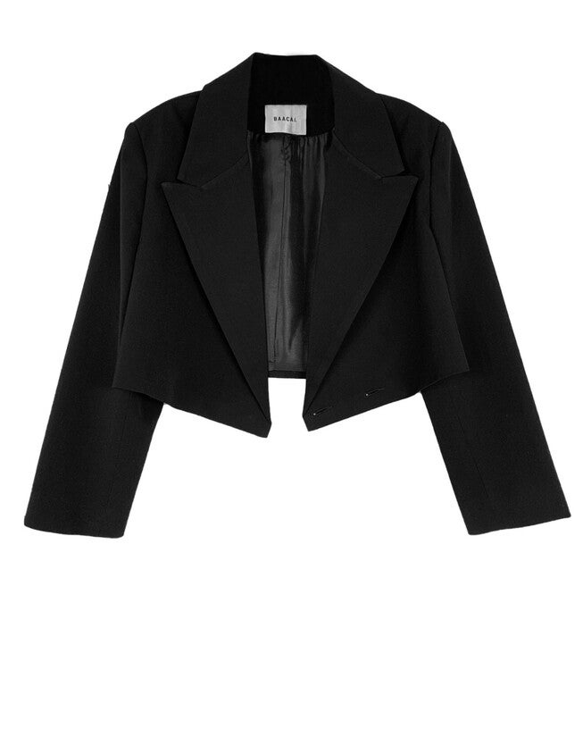The Cropped Blazer in Black, Black / Black, hi-res image number 0