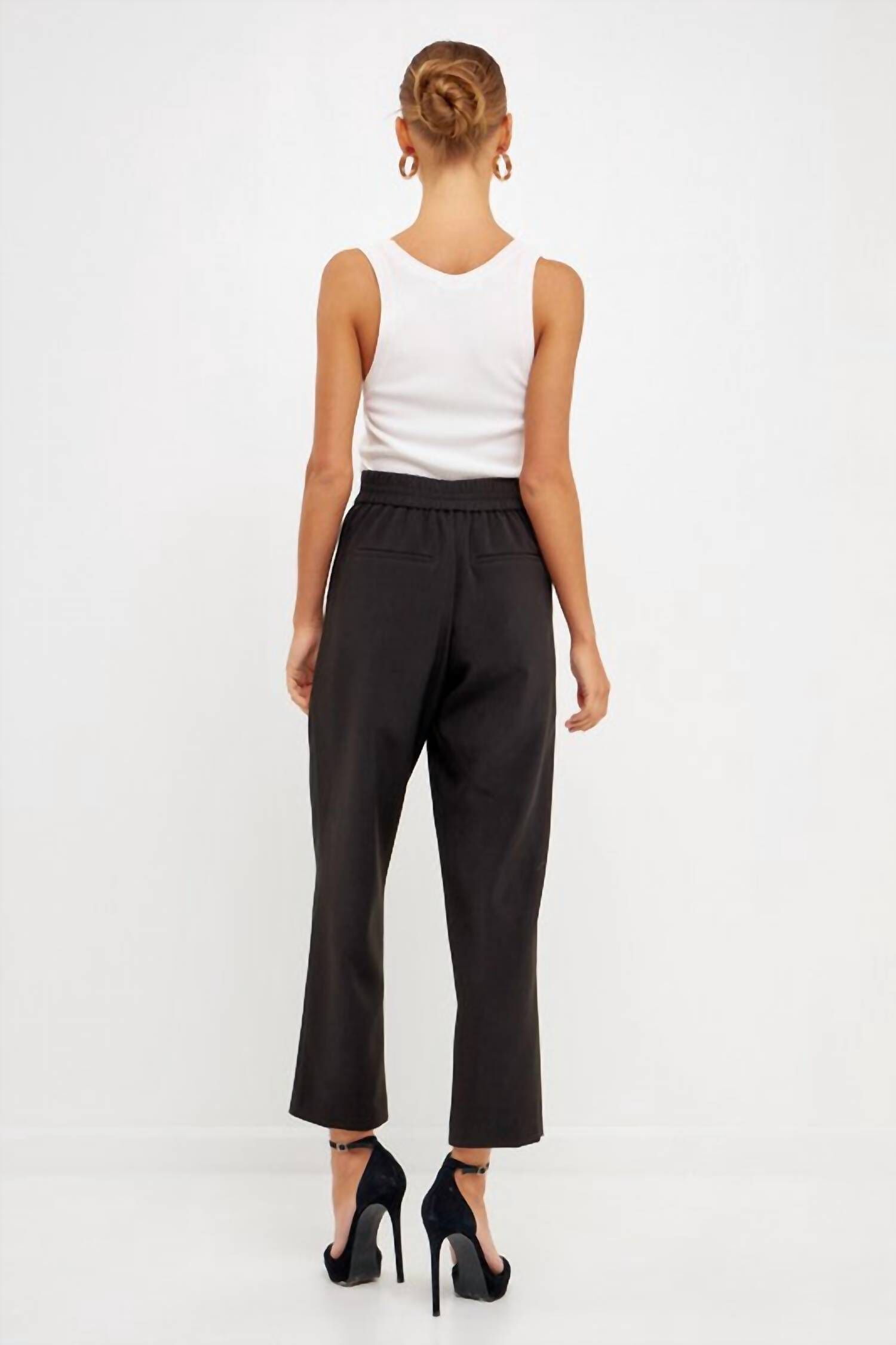 Keep It Classic High Waisted Trousers In Black, , alternate image number 4