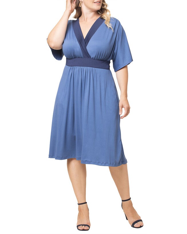 Paige Color Block Dress, BLUE MOON / Dusty Blue, hi-res image number 0