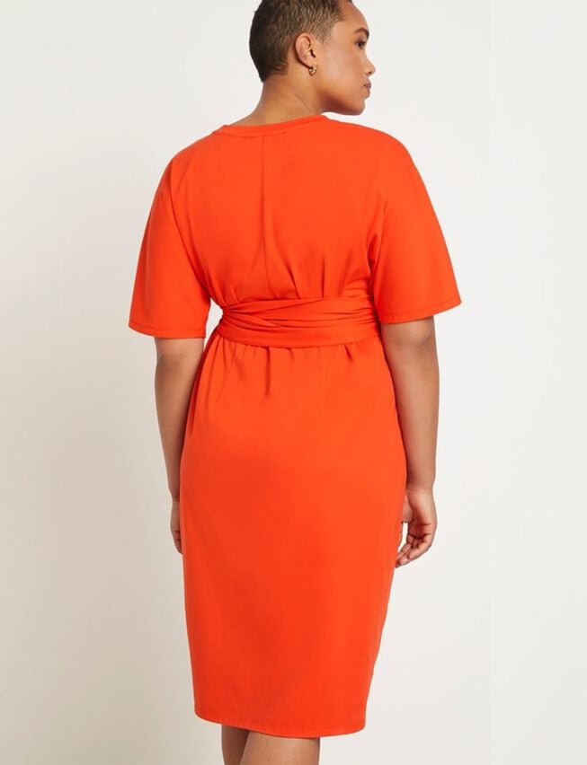 Cross Front Flutter Sleeve Dress, , alternate image number 5