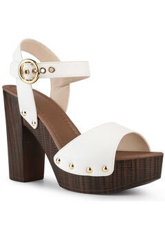 Platform Heels Slingback Chunky High Heel Sandals