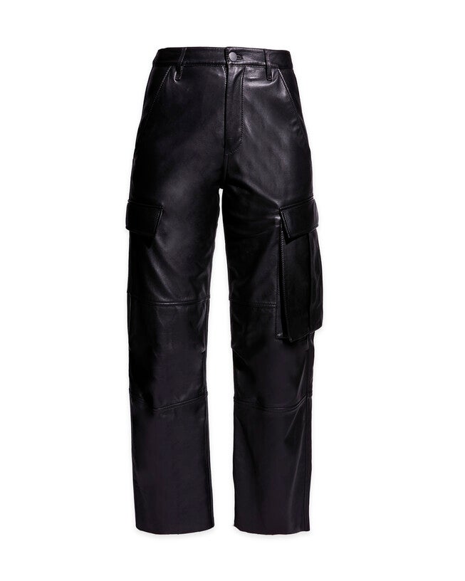 Cole Upcycled Leather Cargo Pants, Black / Black, hi-res image number 0