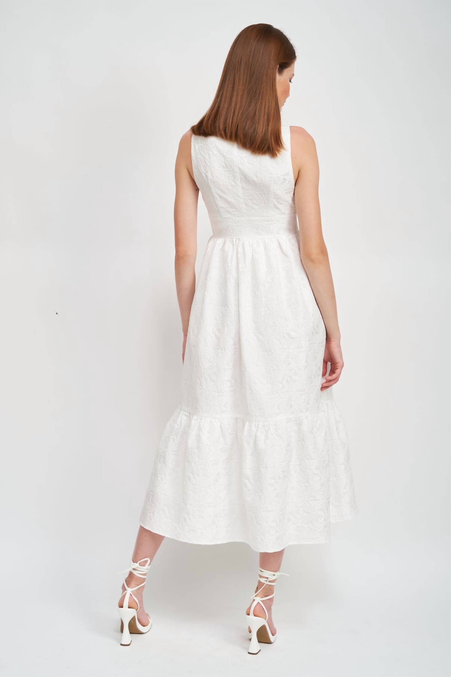 CORSICA JAQUARD MAXI DRESS IN WHITE, , alternate image number 6