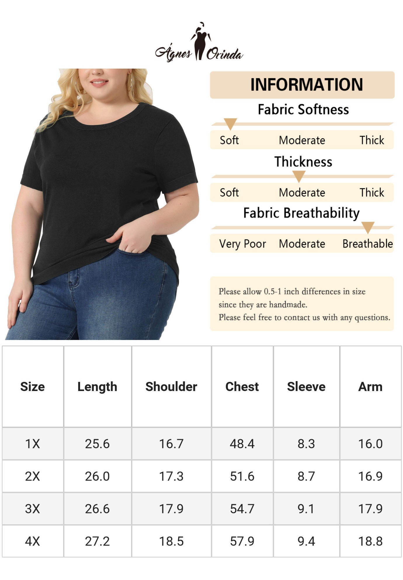 Short Sleeves Pullover Sweater Top, Black / Black, alternate image number 4