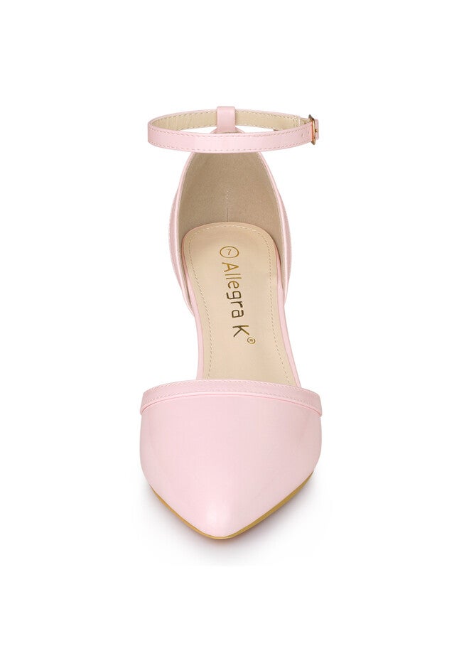 Pointed Toe Stiletto High Heel Pumps Evening Dress Shoes, Pink / Pink, alternate image number 1