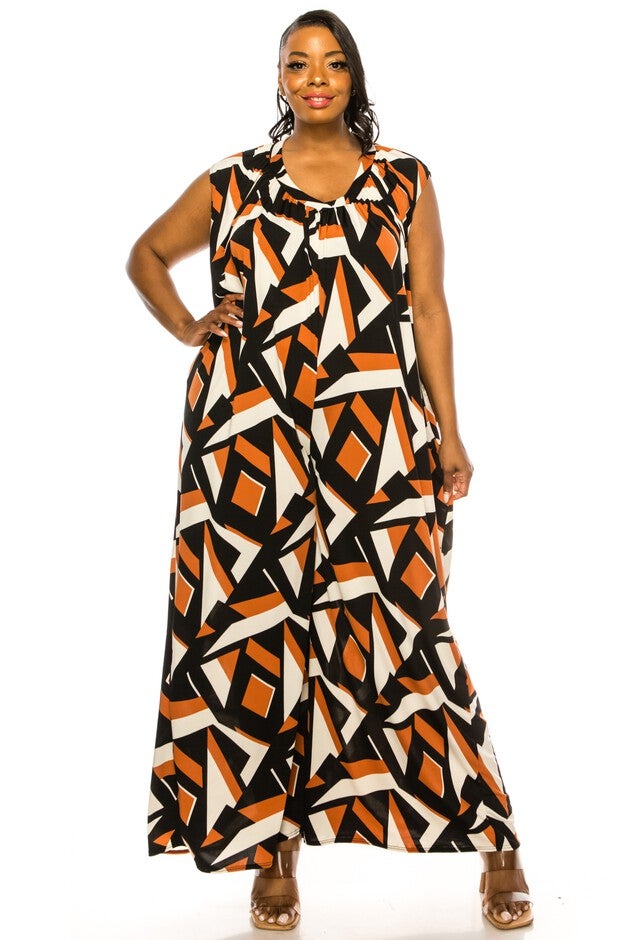 MAKAYLA SLEEVELESS POCKET JUMPSUIT, Rust Black / Black, hi-res image number 0