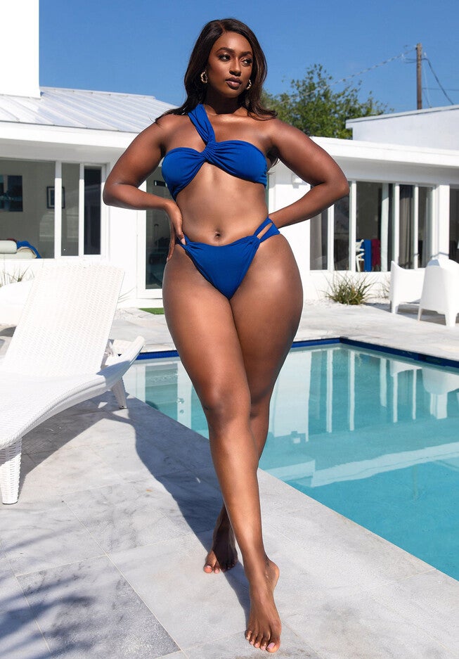 Nixie One Shoulder Swim Top, Royal Blue / Royal Blue, hi-res image number null