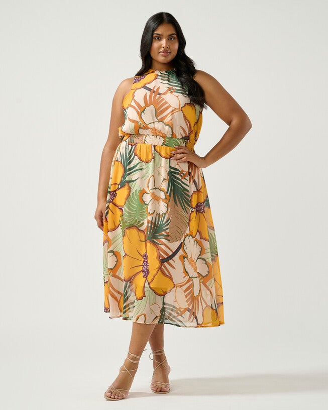 Paradisa Dress, PrimroseFern / Orange, alternate image number 4