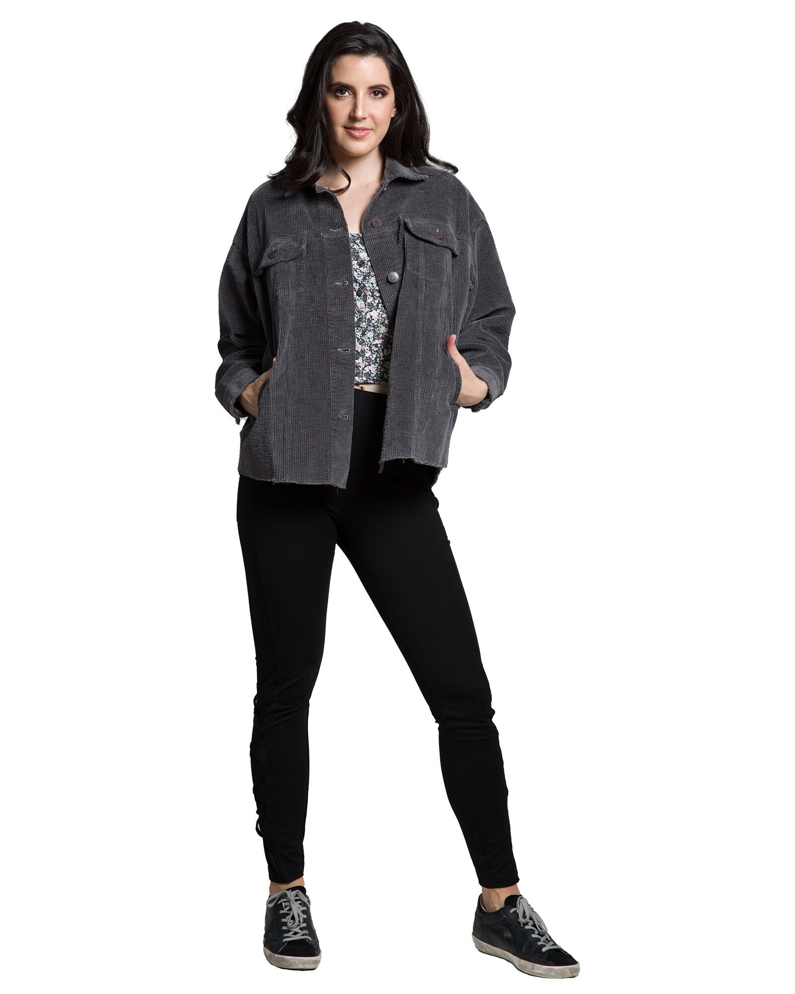 Jane Women&#39;s Corduroy Jacket, Charcoal / Charcoal Grey, alternate image number 2