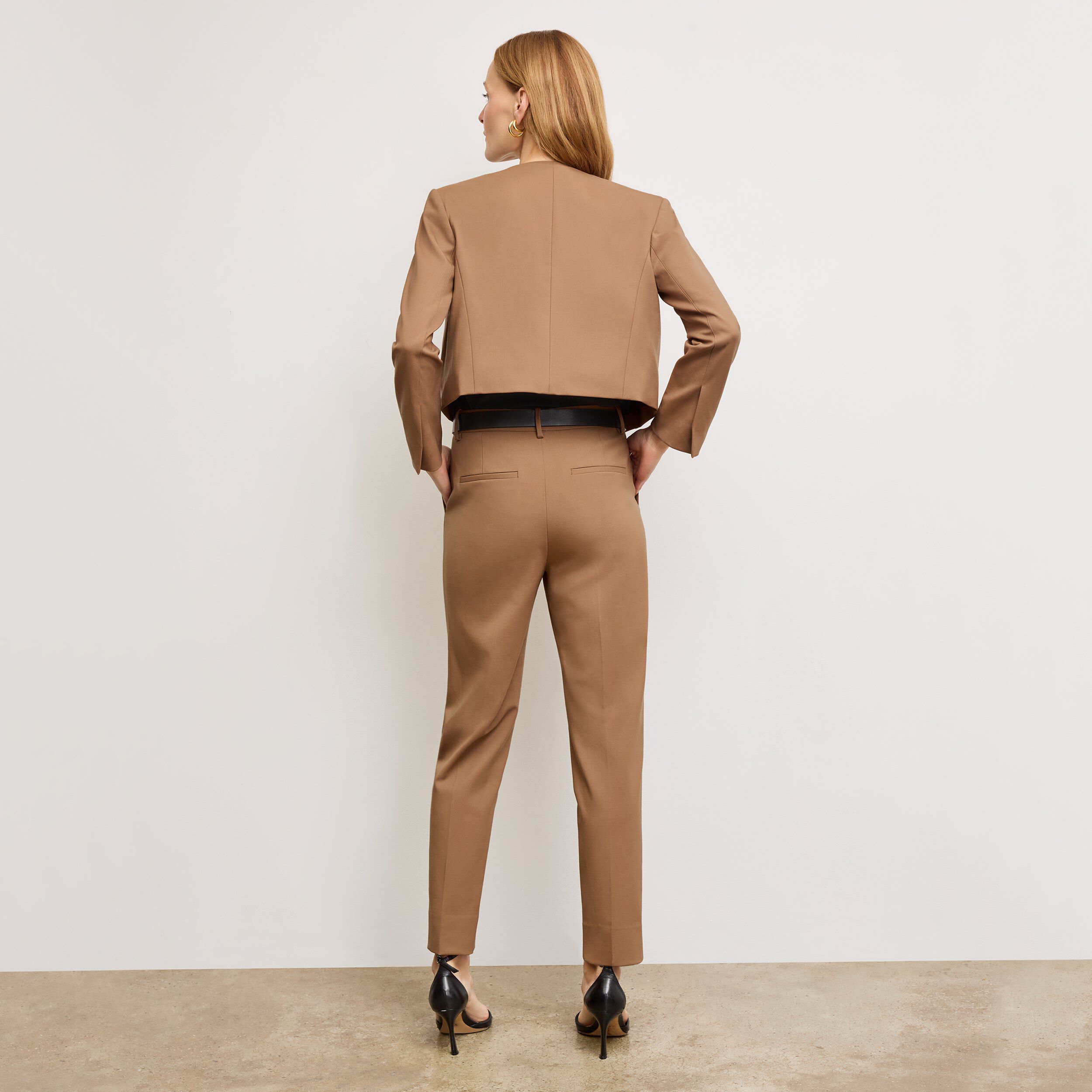Mejia Pant - Washable Wool Twill, Camel / Brown, alternate image number 4