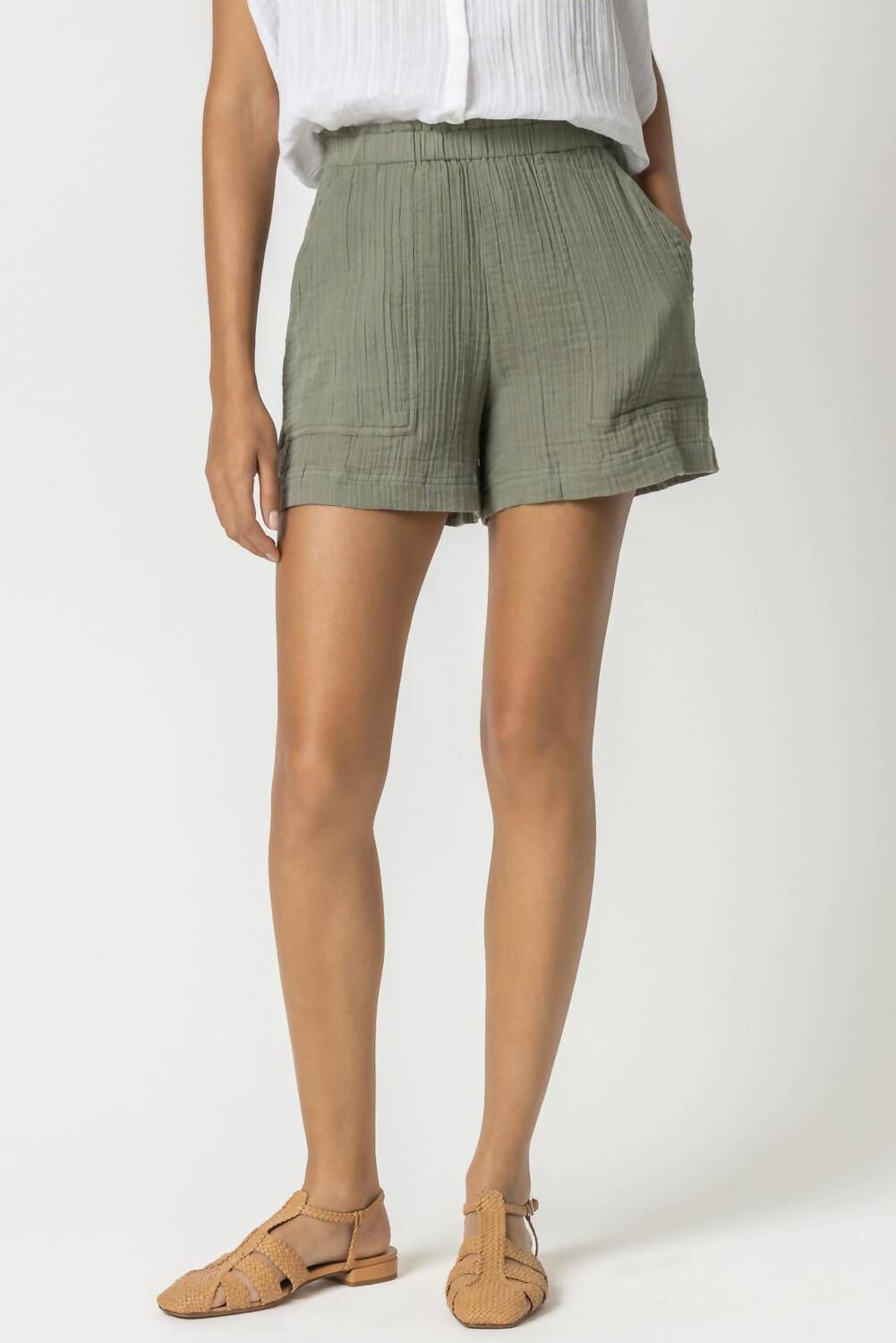 Double Gauze Short In Aloe, Aloe / Light Green, hi-res image number 0