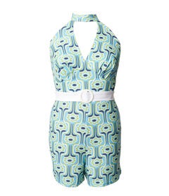 Smak Parlour Blue Daisy Daze Halter Romper