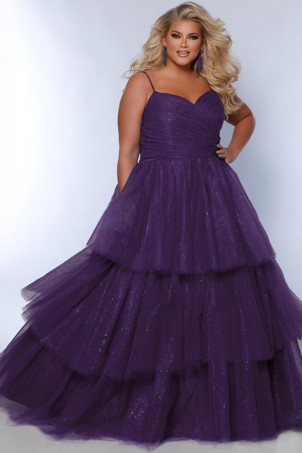 TOP TIER PROM BALL GOWN, Purple / Purple, hi-res image number 0