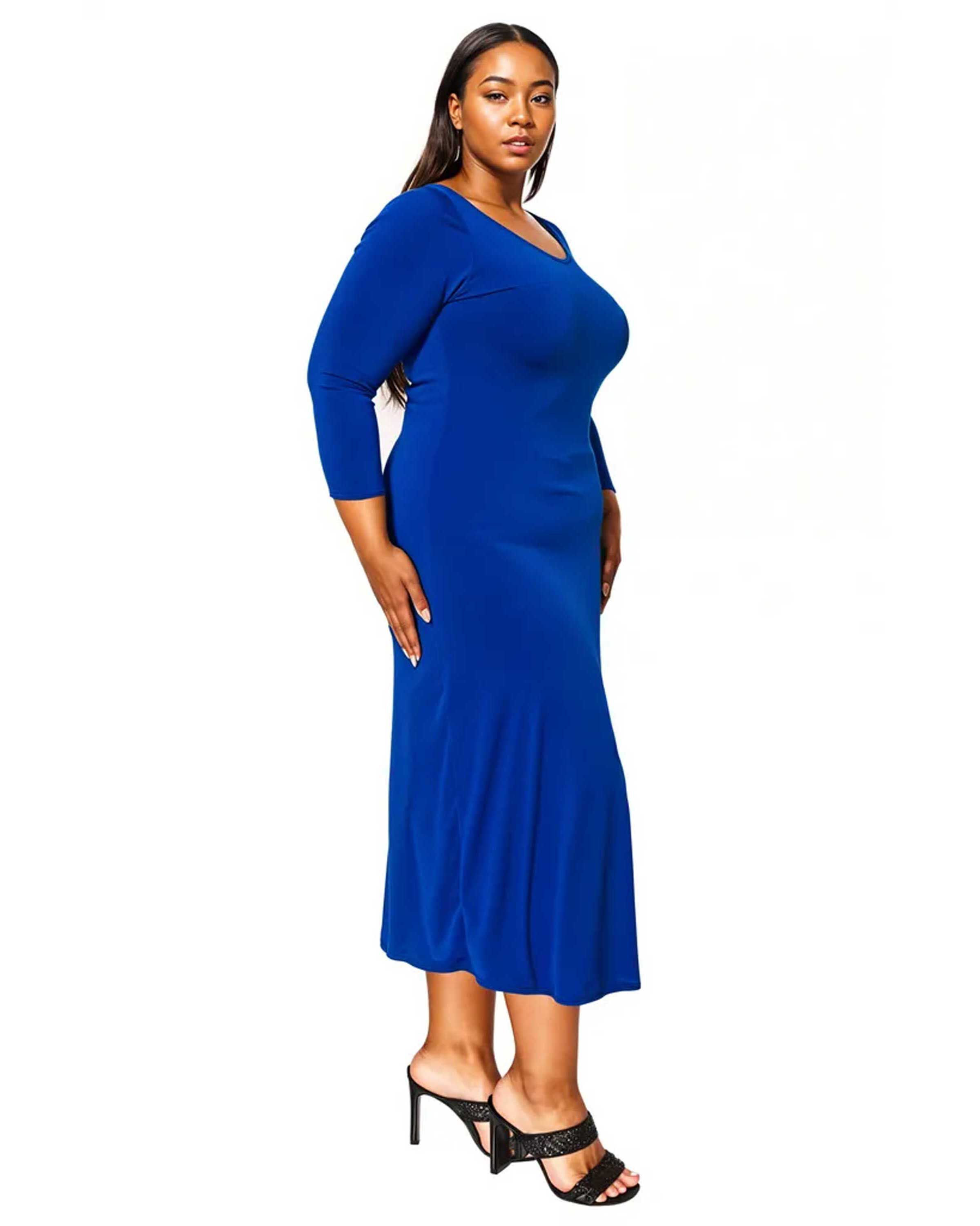 ASHE SCOOP NECK MAXI, Royal / Royal Blue, alternate image number 2