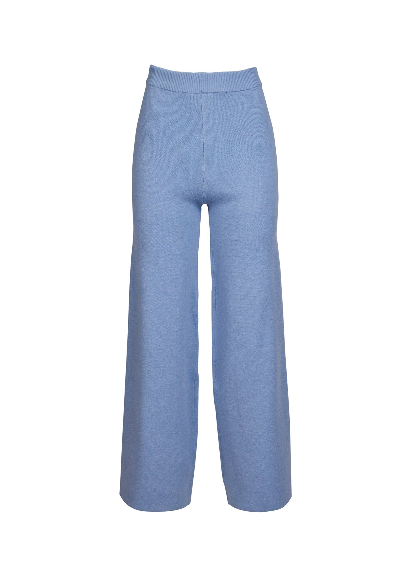 Knit Wide Leg Cropped Pant, Blue / Light Blue, hi-res image number 0