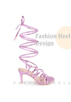 Snakeskin Strappy Lace Up Stiletto Heels Gladiator Sandals
