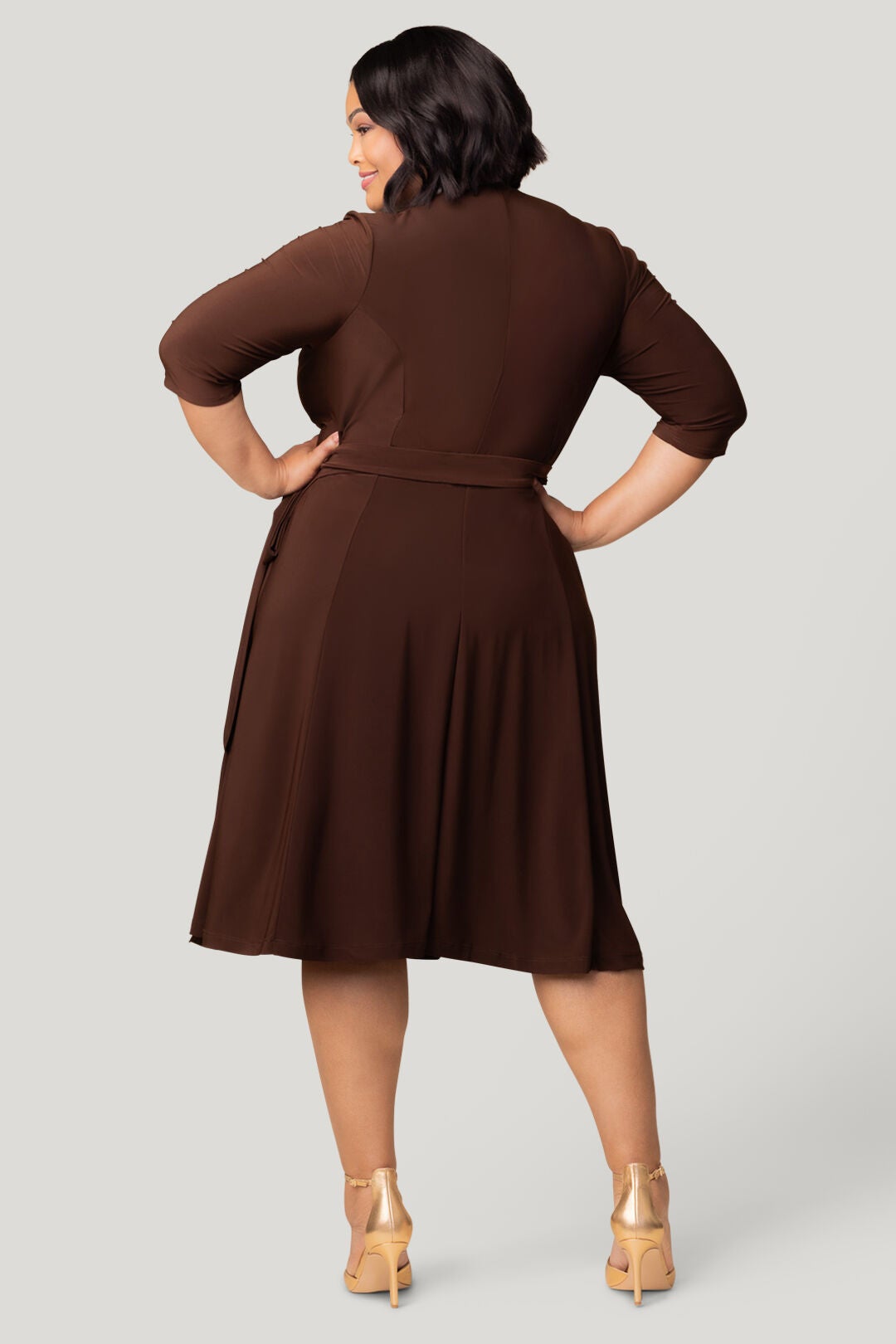 Essential Wrap Dress, CHOCOLATE / Brown, alternate image number 2