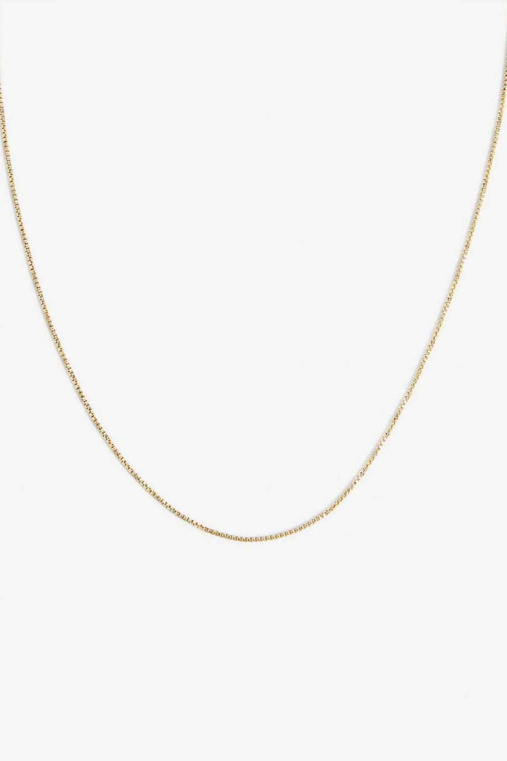 BOX CHAIN NECKLACE IN GOLD, Gold / Gold, alternate image number 4