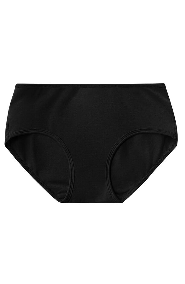 Mid-Rise Ultra Soft Sustainable Briefs, Black / Black, alternate image number 1