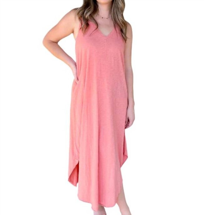 REVERIE SLUB DRESS, Canyon Rose / Pink, hi-res image number null