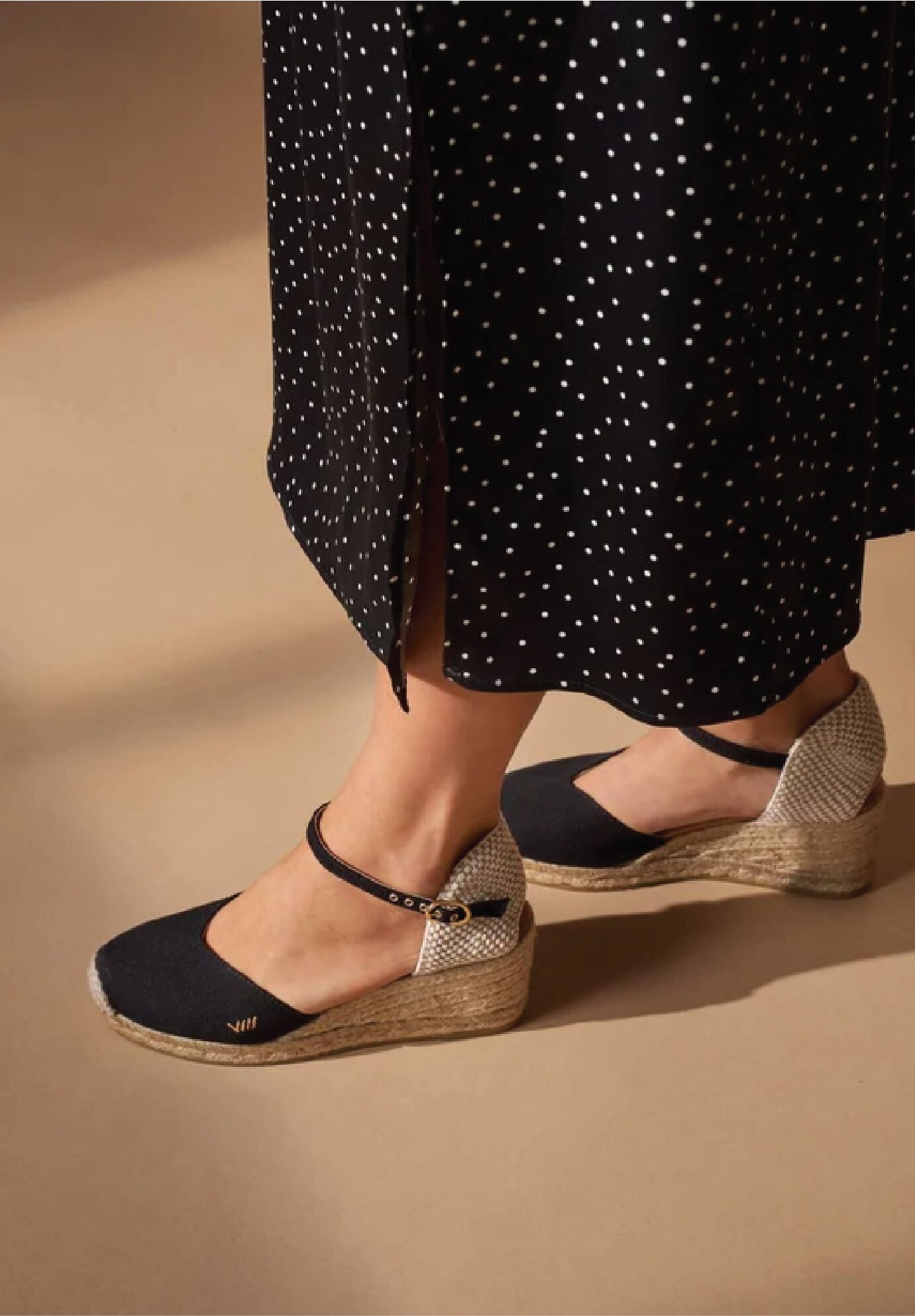 Reus Canvas Espadrille Wedges, Black / Black, alternate image number 3