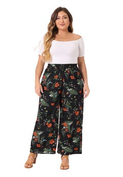 CHIFFON HIGH WAIST WIDE LEG PALAZZO PANTS