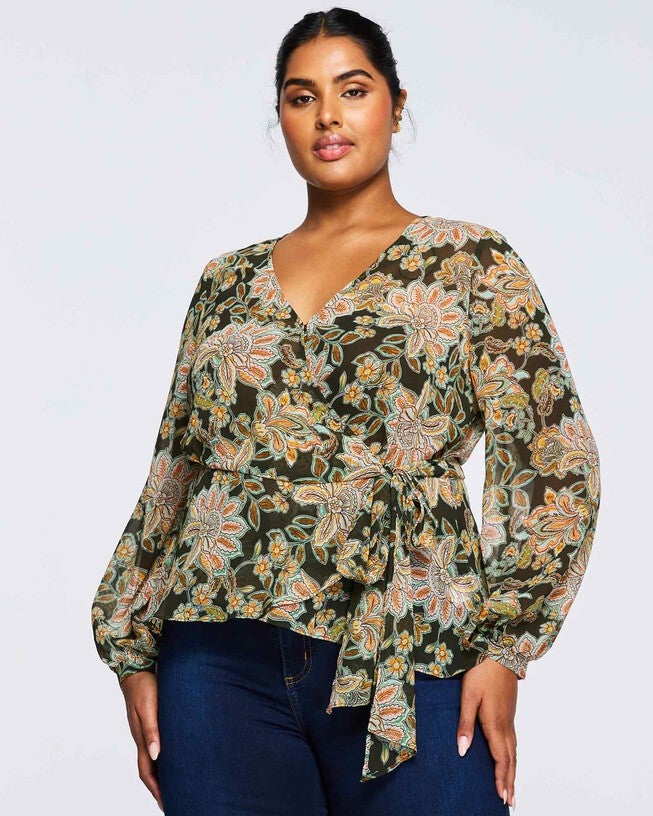 Boho Beauty Top, Print / Light Green, hi-res image number null