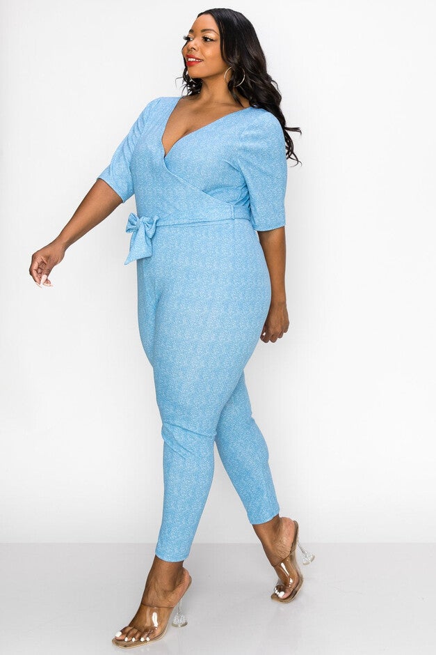 WRAP DENIM JUMPSUIT, Light Blue / Light Blue, alternate image number null
