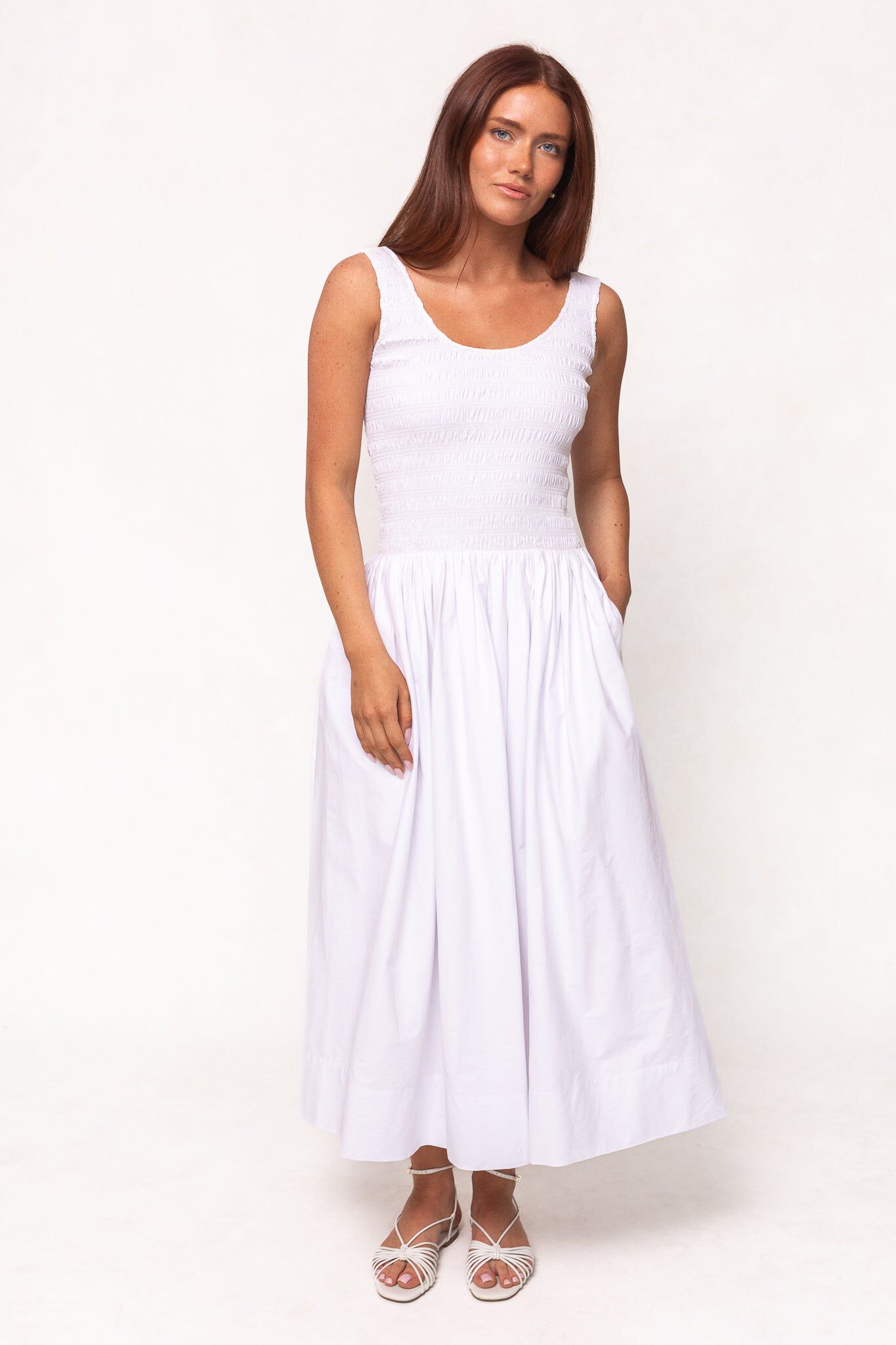 Marlow Dress, White / White, alternate image number 4