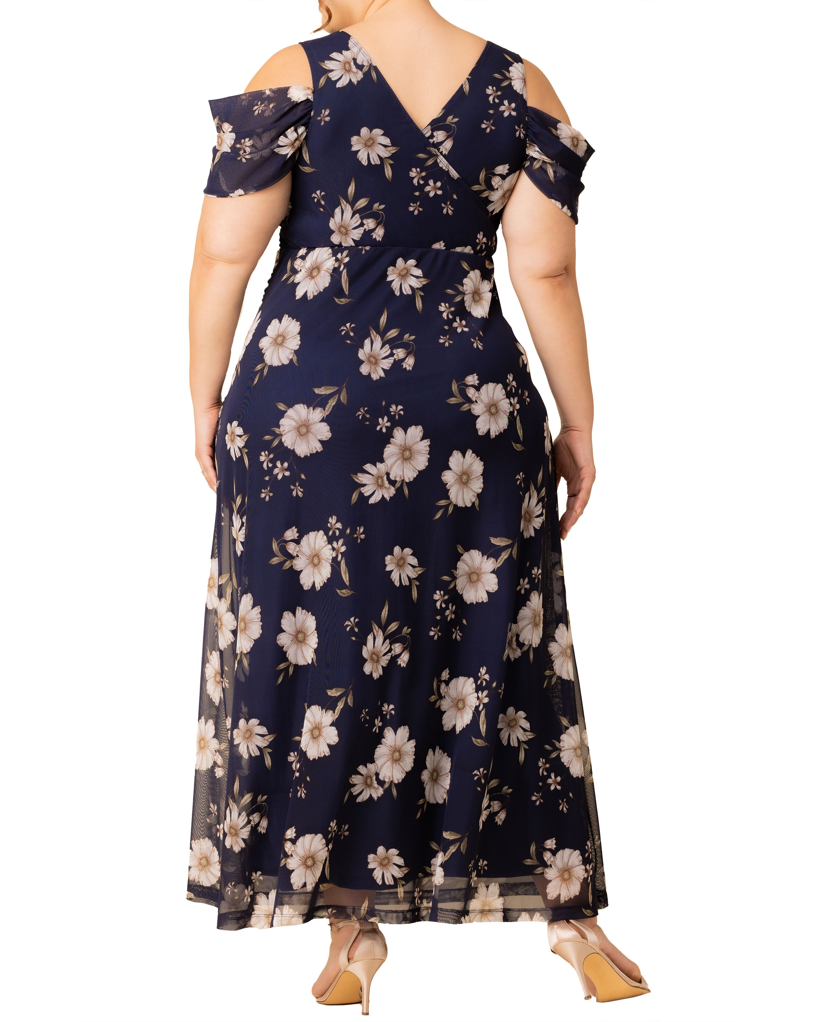 Seraphina Mesh Gown, NAVY BLOOMS / Navy, alternate image number 1