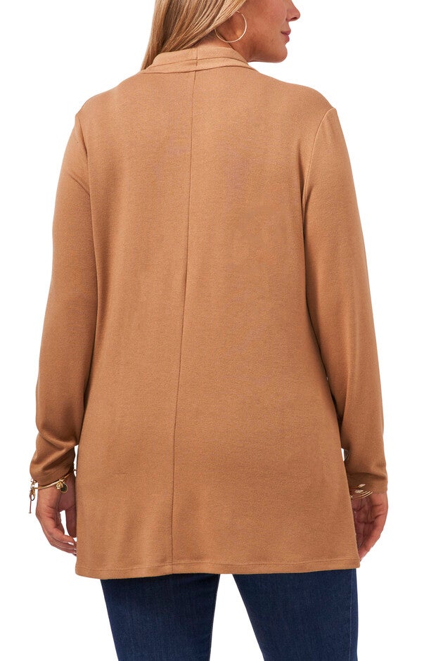 L/S CROSS FRT COZY KNIT TOP, WILD OAK / Tan, alternate image number null