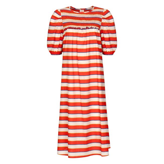 Hidalgo Stripe Nomad Dress, OrangeCream / Orange, alternate image number null