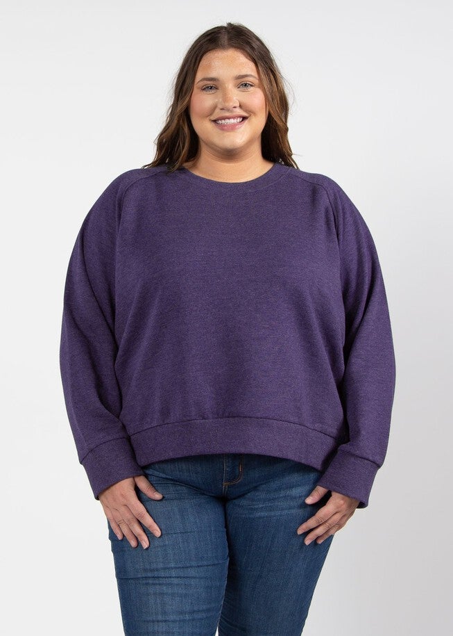 Boxy Raglan Pullover, Purple / Purple, hi-res image number 0