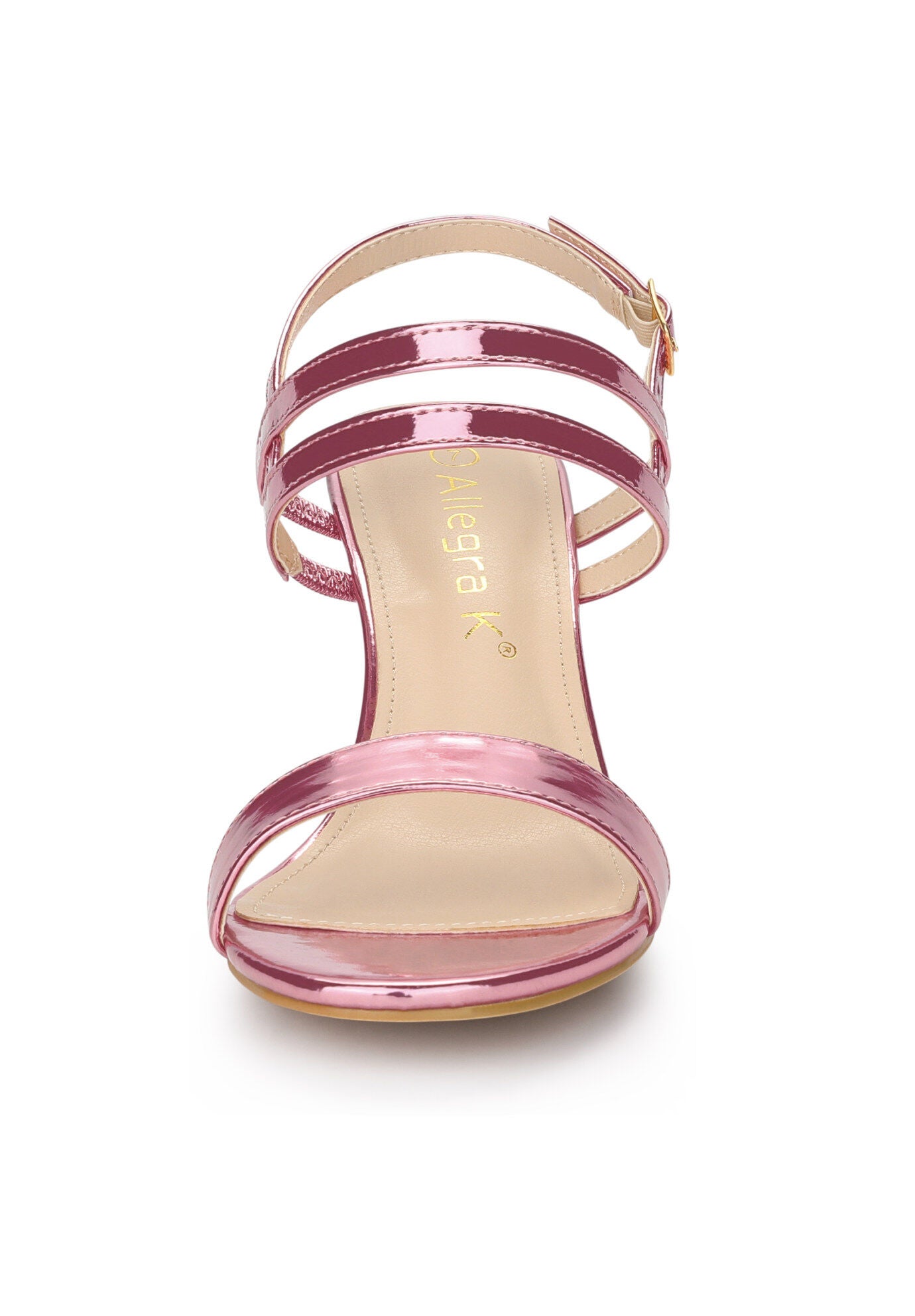 Slingback Block Heel Ankle Strap Sandal, Pink / Pink, alternate image number 1